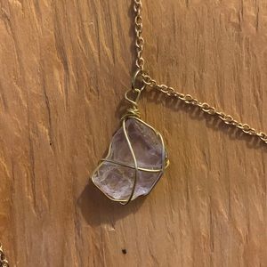 Amethyst gold necklace